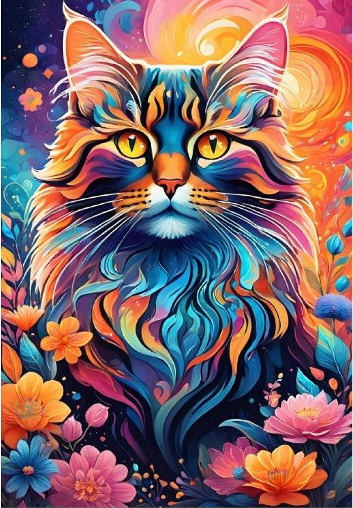ALIPSON Puzzle Unbemalte Katze 1000 Puppen Produktbild 