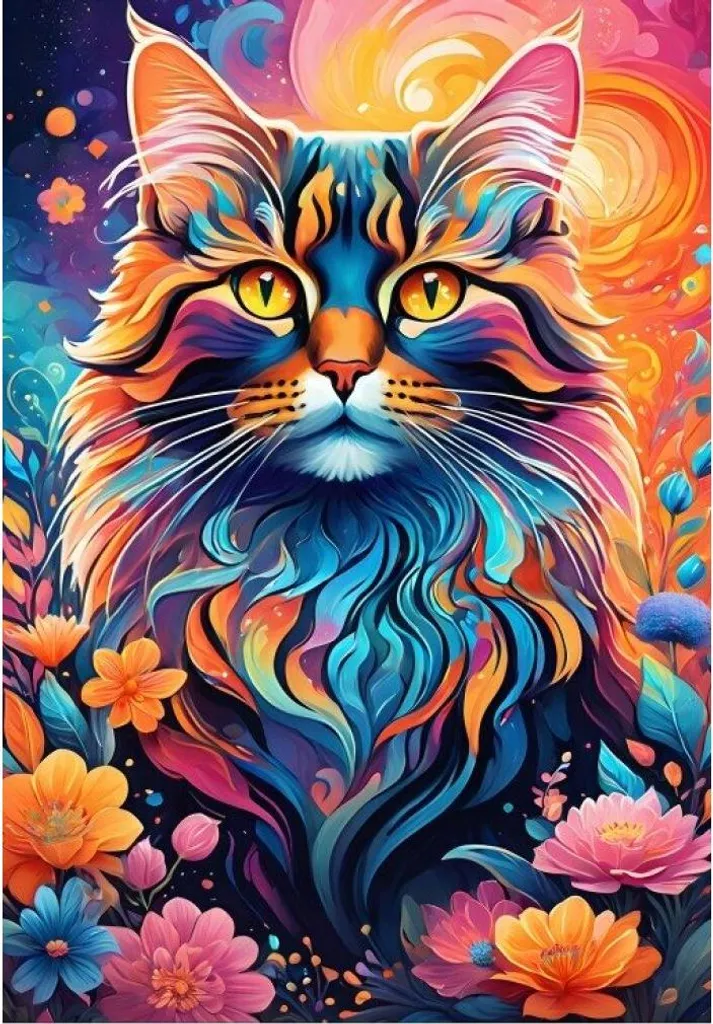 Puzzle 1000 pièces pour adulte Chat Multicolore Alipson en plastique