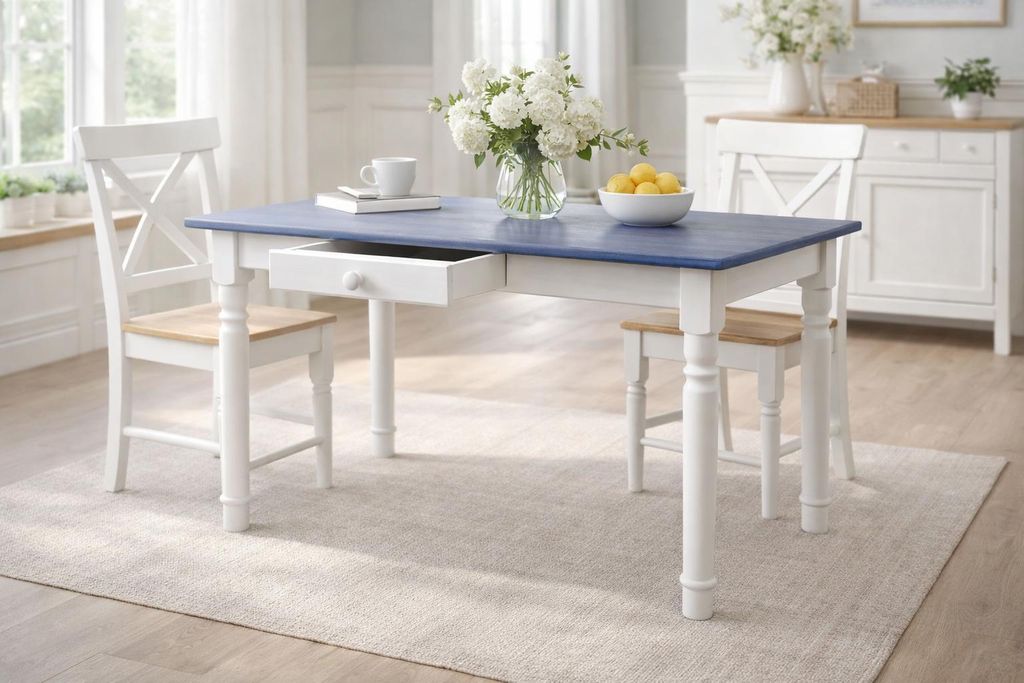 Esstisch Massiv Kiefer 80x60 cm Grau