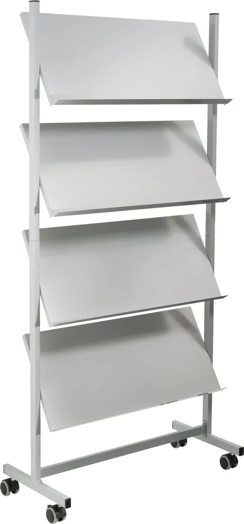 Rayonnage Métal 4 Tablettes 750 mm Helit H6813499 Gris Robuste