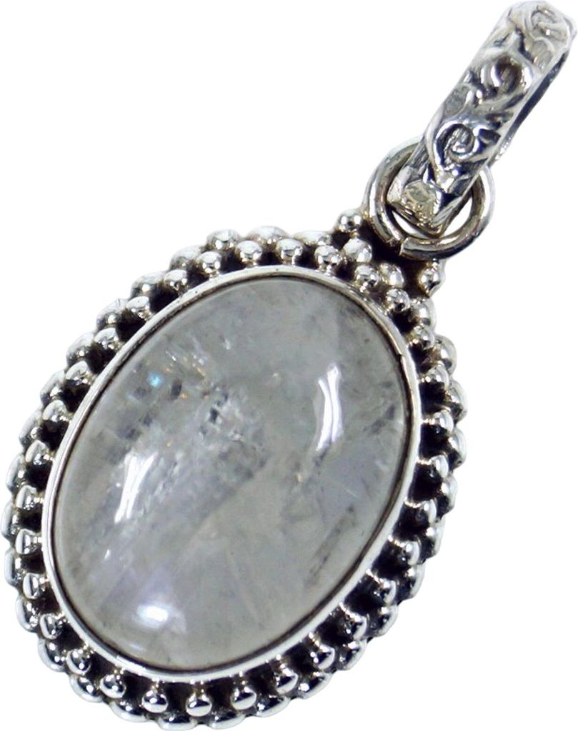 Ethno Silberanhänger - Mondstein, Silber-Farben, SterlingSilber, 2*1,5*0,7 cm, Anhänger & Amulette aus Silber