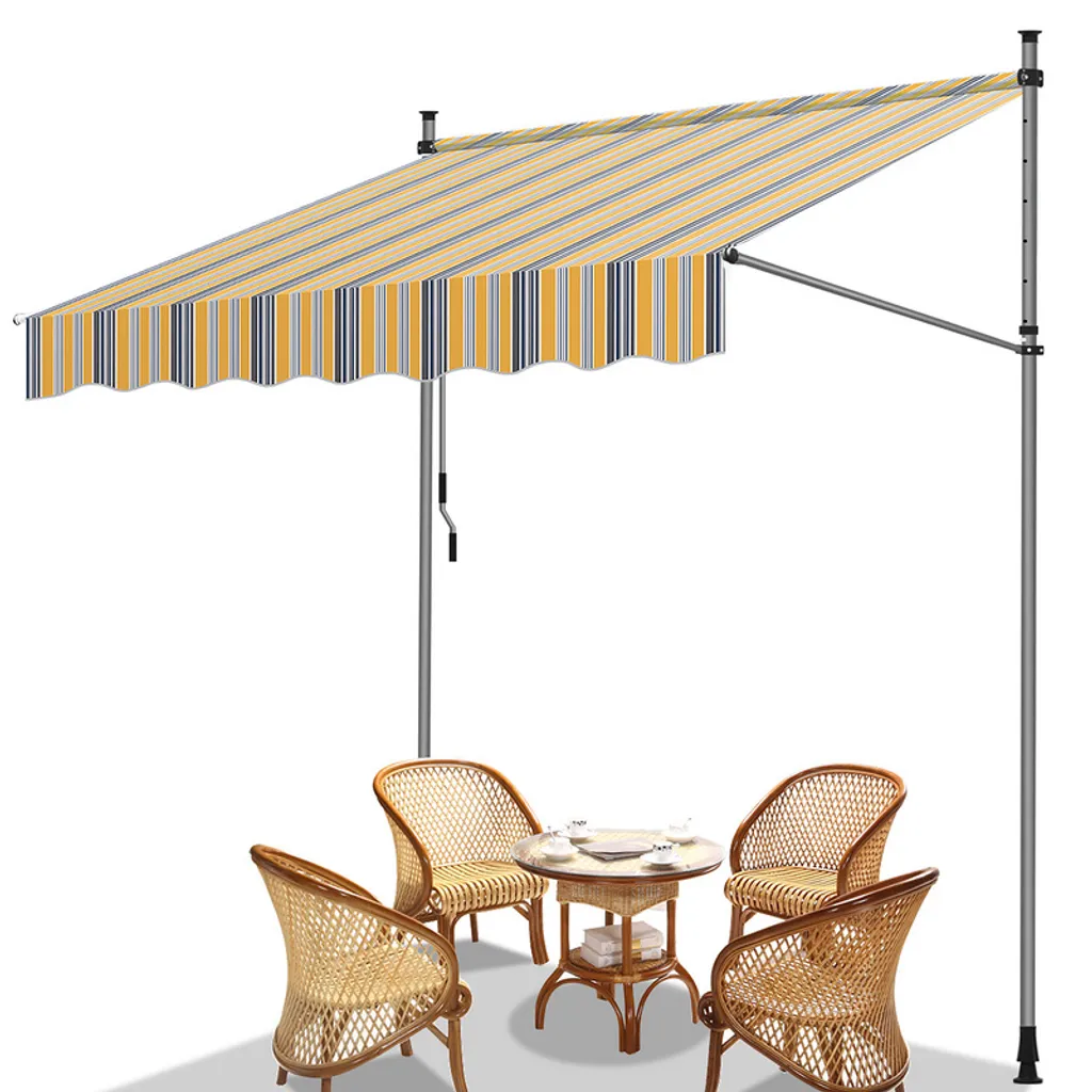 Tenda da Sole Telescopica 350 cm | Tessuto Antipioggia e Anti-UV