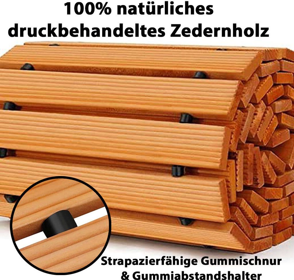 Bituxx Gartenweg ausrollbar Zedernholz geriffelt 250x45cm Produktbild 4