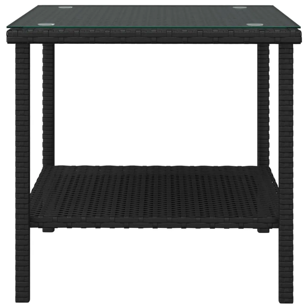 Tavolino da Giardino vidaXL Nero 45cm: Stile Rattan e Vetro per Te - 8