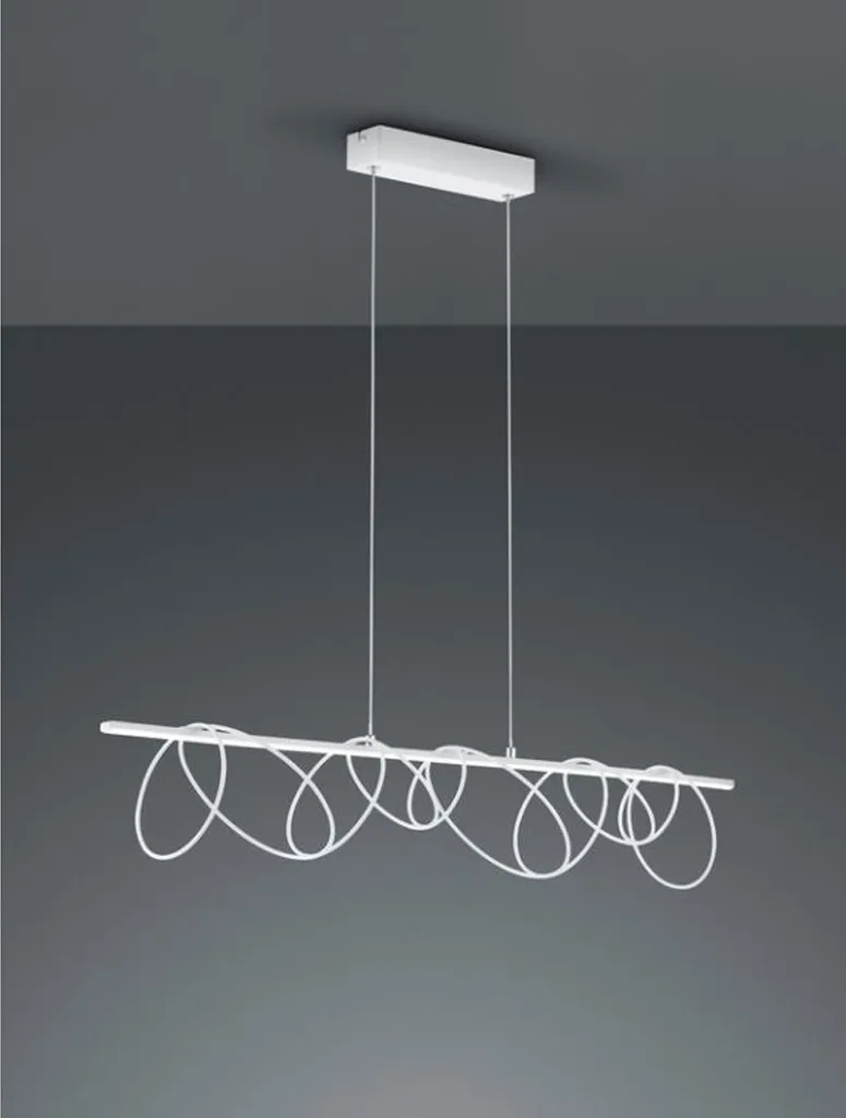 Suspension LED 90 cm avec Anneaux Décoratifs pour Table à Manger Noire