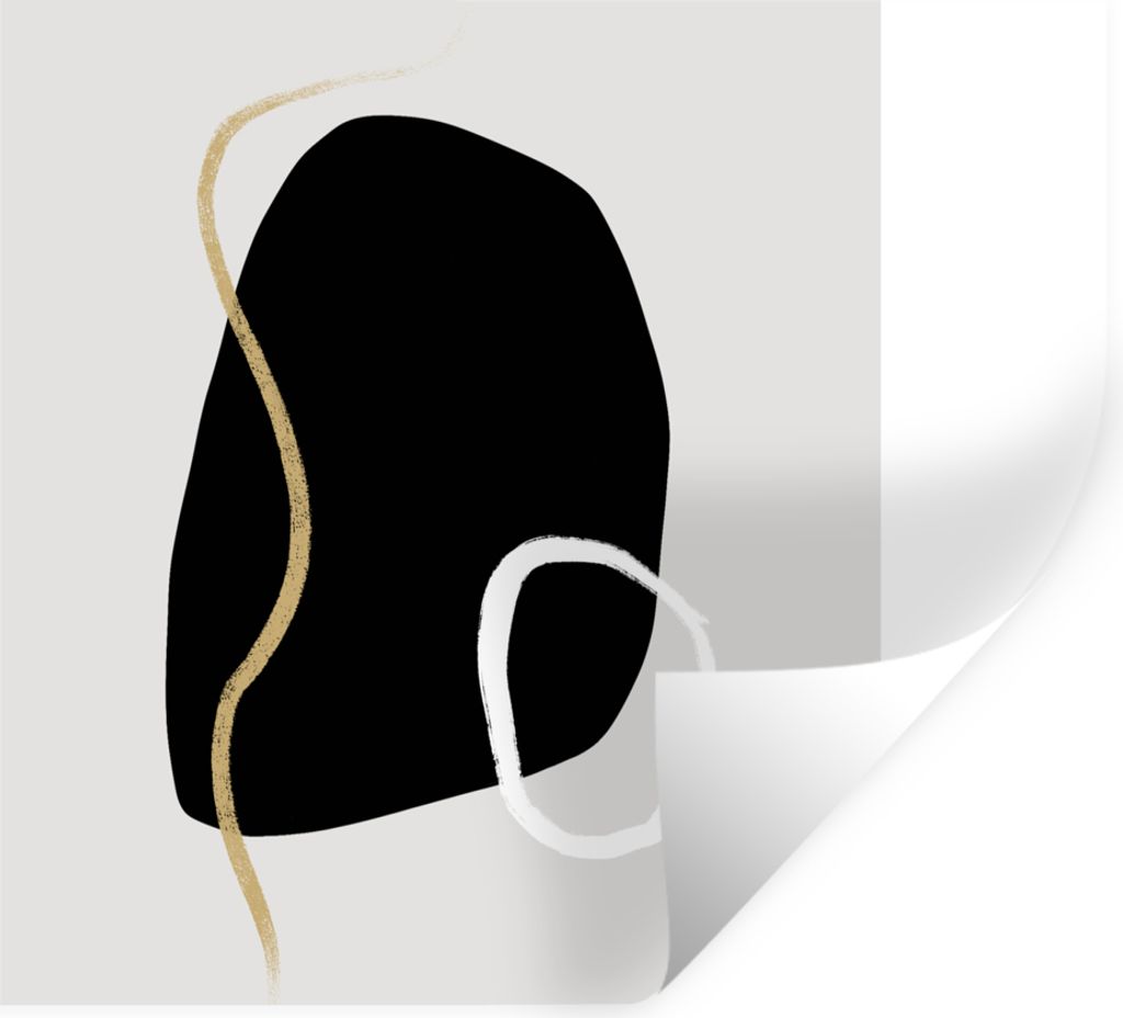 MuchoWow Wandtattoo Wandsticker Wandaufkleber Minimalismus - Abstrakt - Design 40x30 cm Selbstklebend und Repositionierbar - Faltenfrei