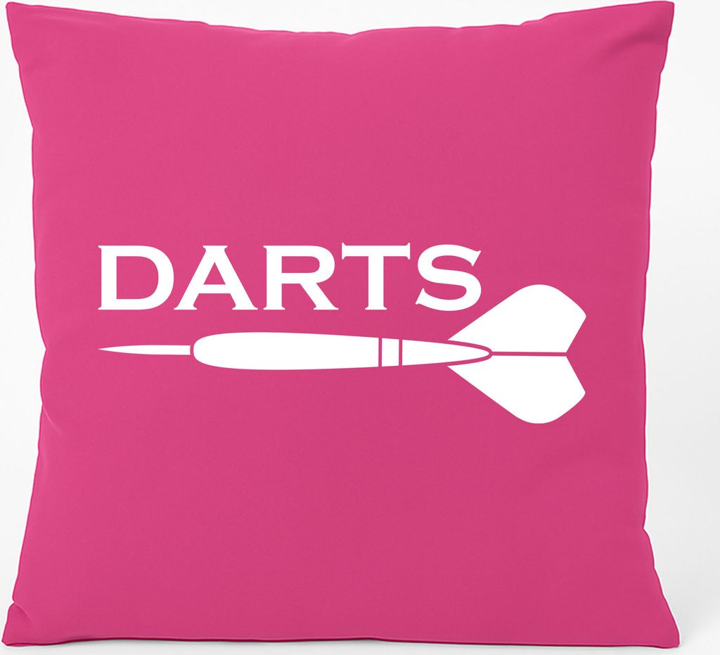 Huuraa Kissen Darts Dartpfeil 40x40cm mit Füllung Fuchsia Baumwolle Dekokissen Geschenkidee