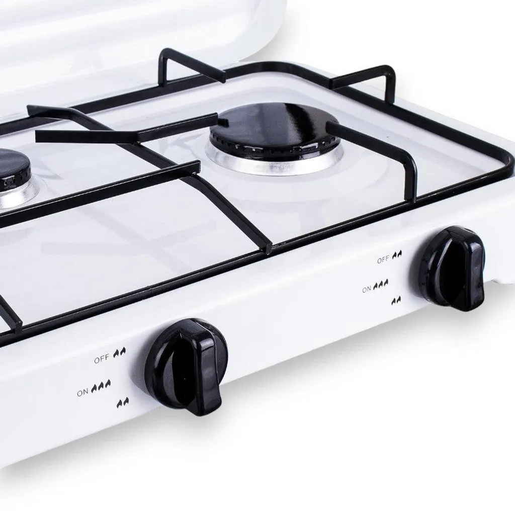 Réchaud de camping 3 brûleurs avec capot de protection, format 57cm