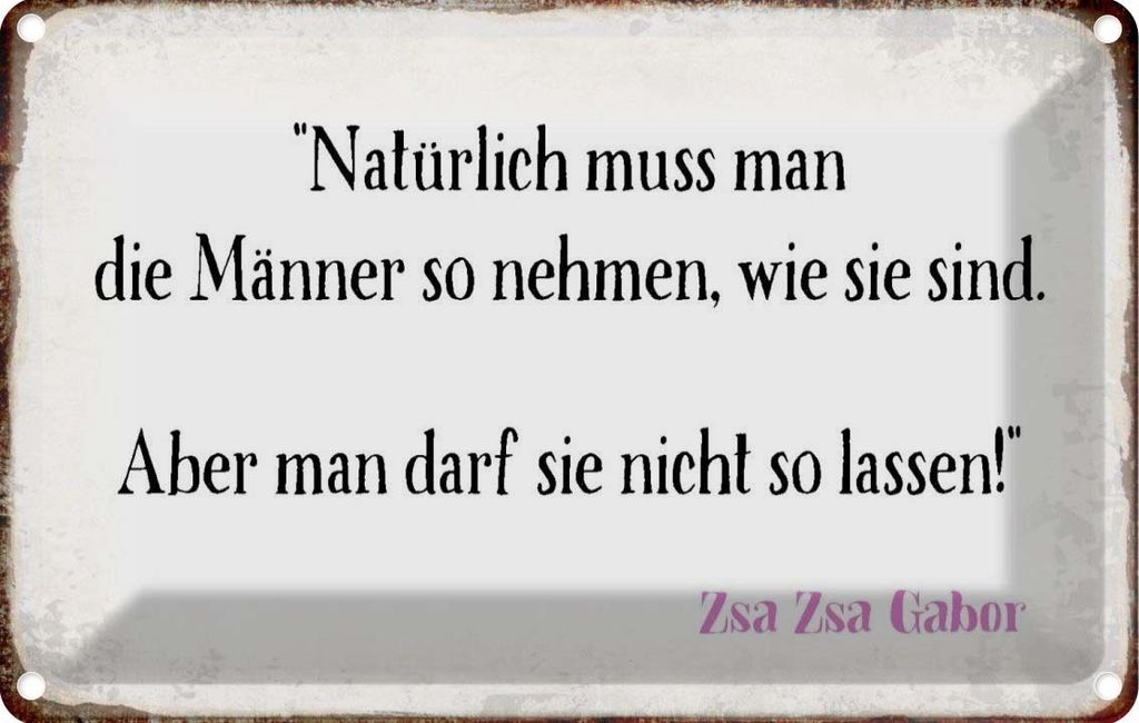 vianmo Blechschild 20x30 cm Männer so nehmen wie sie sind Frauen Spruch Zitat