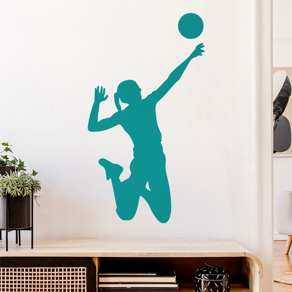 Volleyball Spieler Figur Wandtattoo Wandaufkleber Wall Sticker - Dekoration, Küche, Wohnzimmer, Schlafzimmer, Badezimmer