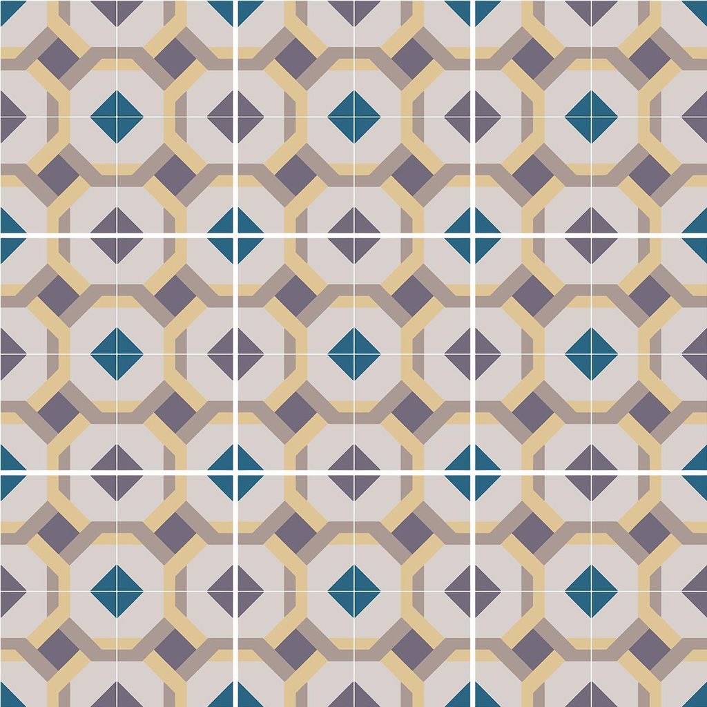 Selbstklebende Fliesenaufkleber für Küche und Bad – 9 Zementfliesenaufkleber, Azulejos Tomas – 9 Aufkleber, 20 x 20 cm