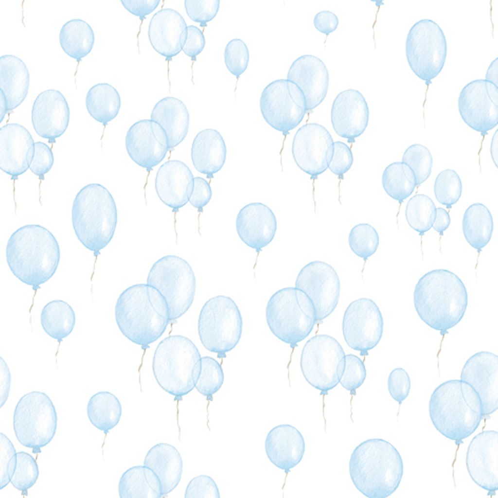 Servietten Papier 33x33cm 3-lagig Luftballons 20 Stück Hellblau