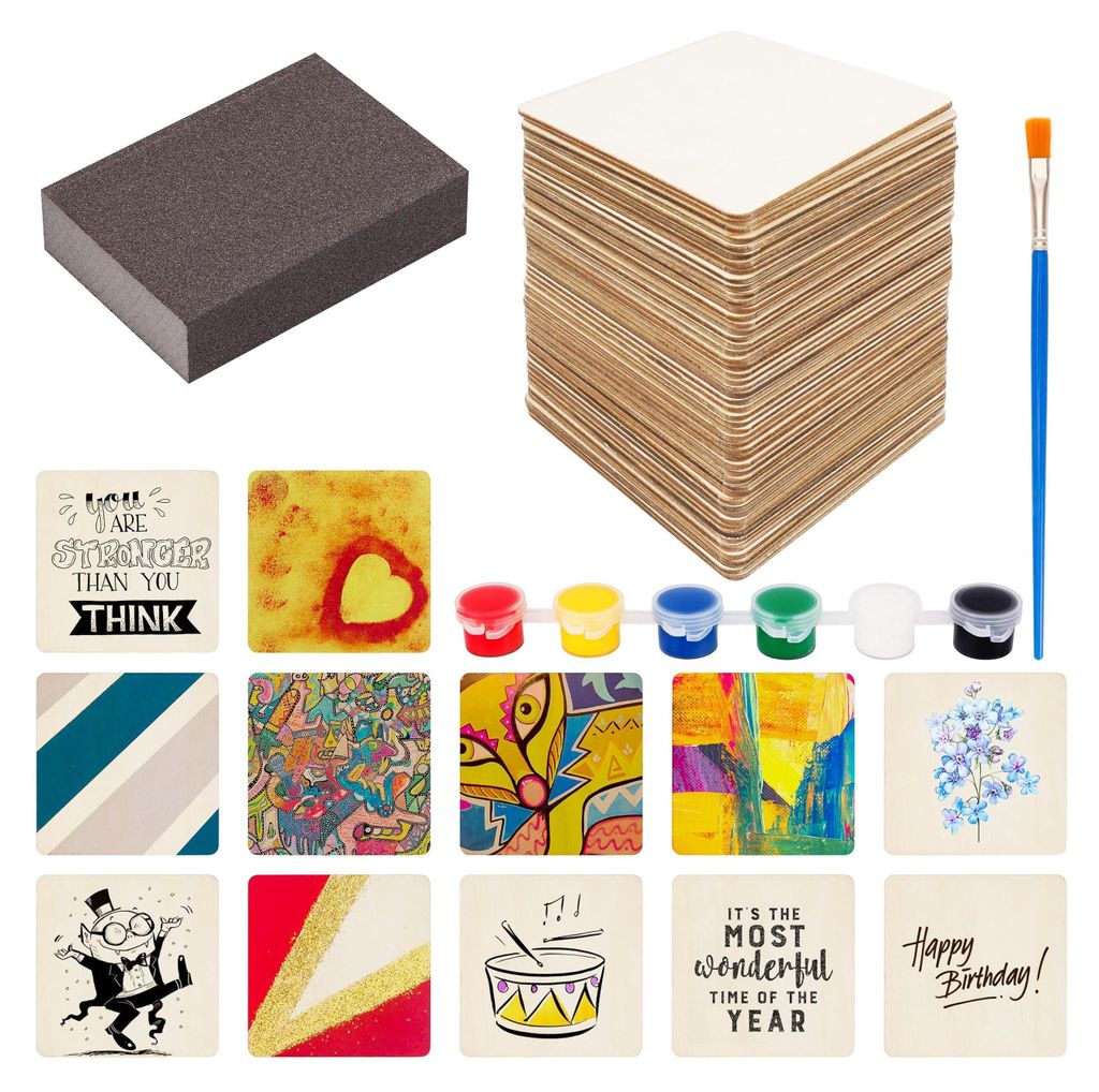 Belle Vous 50er Pack Unbehandelte Blanko Holzplatten zum Produktbild 