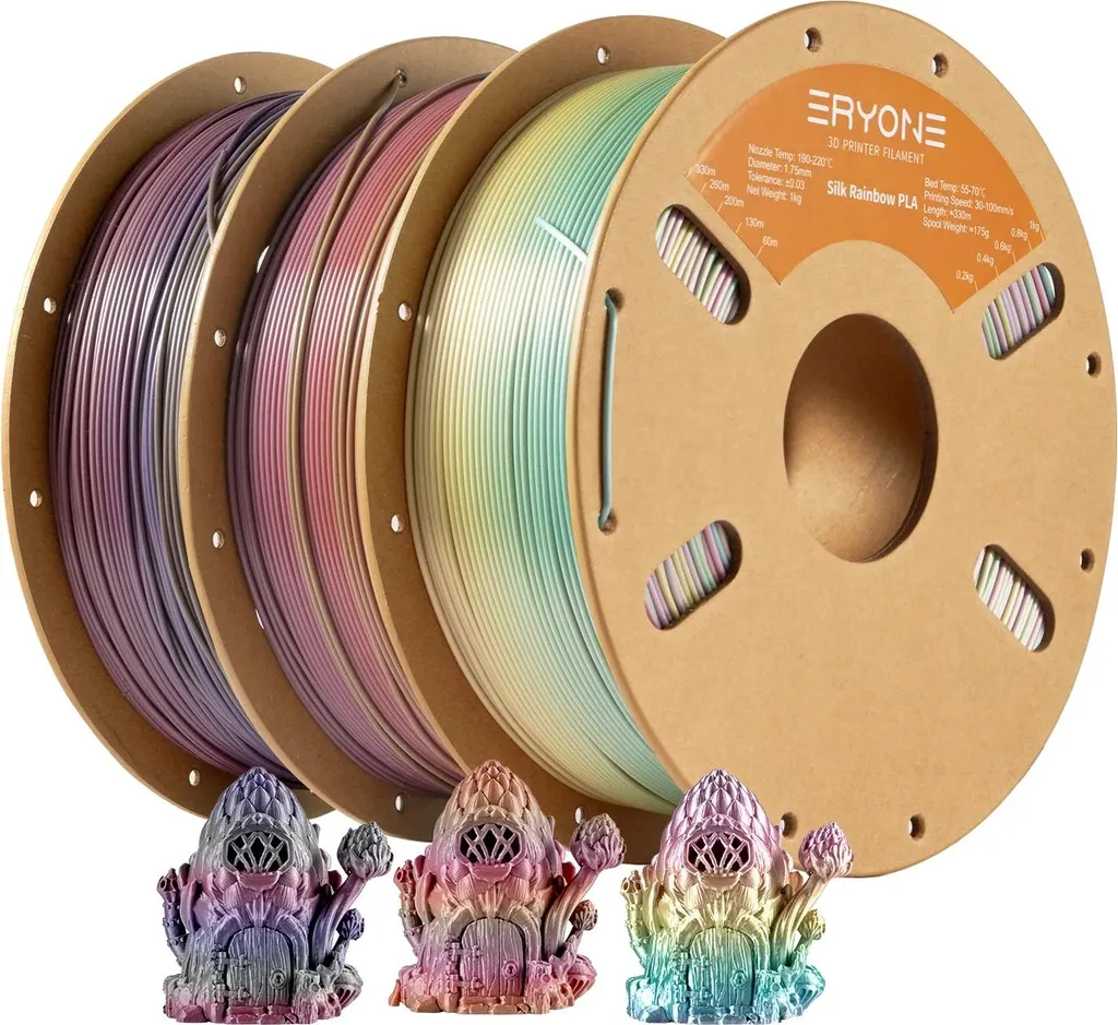 PLA Seta Filamento 3D Eco - Set 3kg per Creazioni Artistiche Shiny