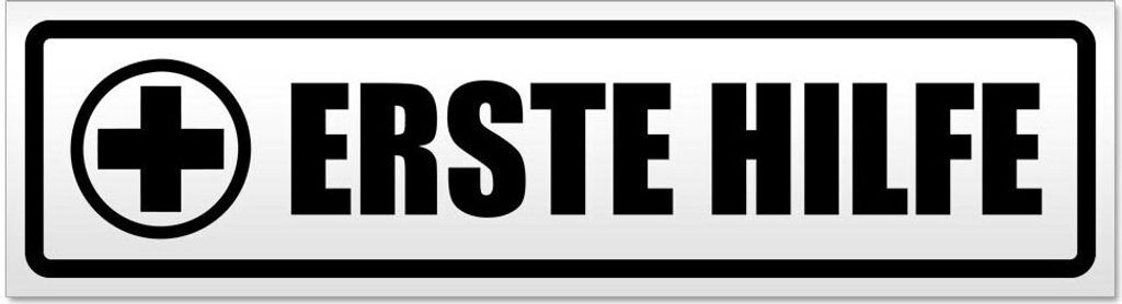 Kiwistar Erste Hilfe Magnetschild Schild magnetisch - 45cm Schwarz - Magnetfolie für Auto PKW Kfz