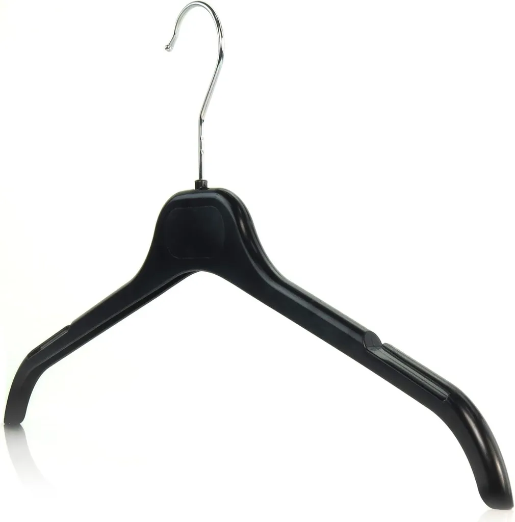Lot de 20 cintres pour chemisiers 43 cm en plastique noir robuste