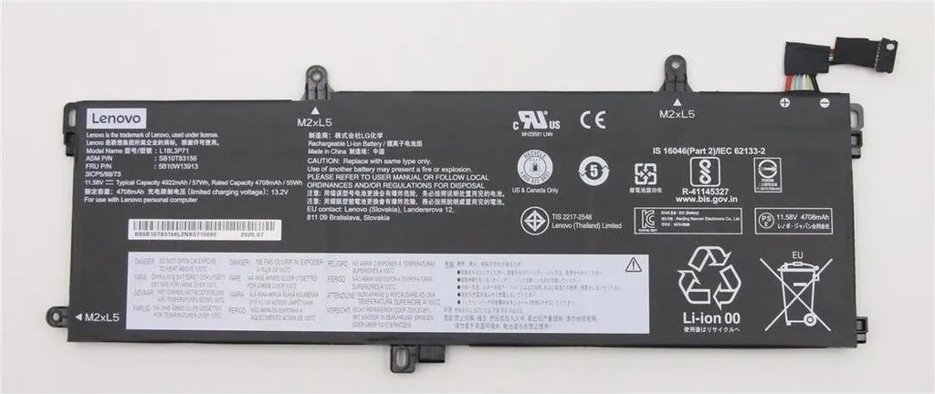 Réparer Autonomie PC Lenovo : Batterie 57Wh 5B10W13913 Interne 3 Cellules