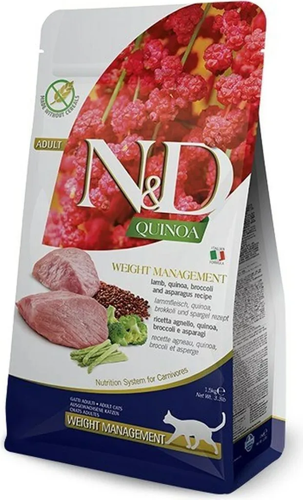Farmina N&D Quinoa Weight Management Gatto Agnello 5kg - Dieta Funzionale