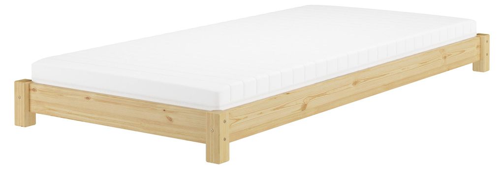 Niederflurbett Futonbett Einzelbett Bodenbett 90x200 Kiefer Produktbild 