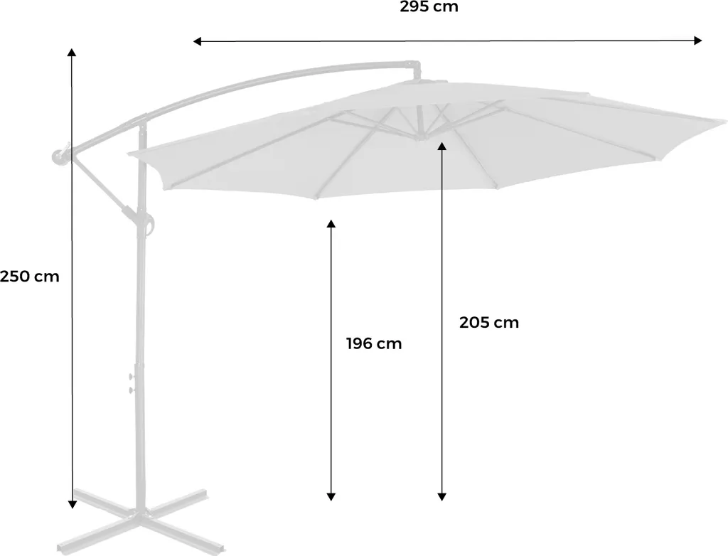 Ombrellone rotondo offset 300cm, Verde kaki - 5