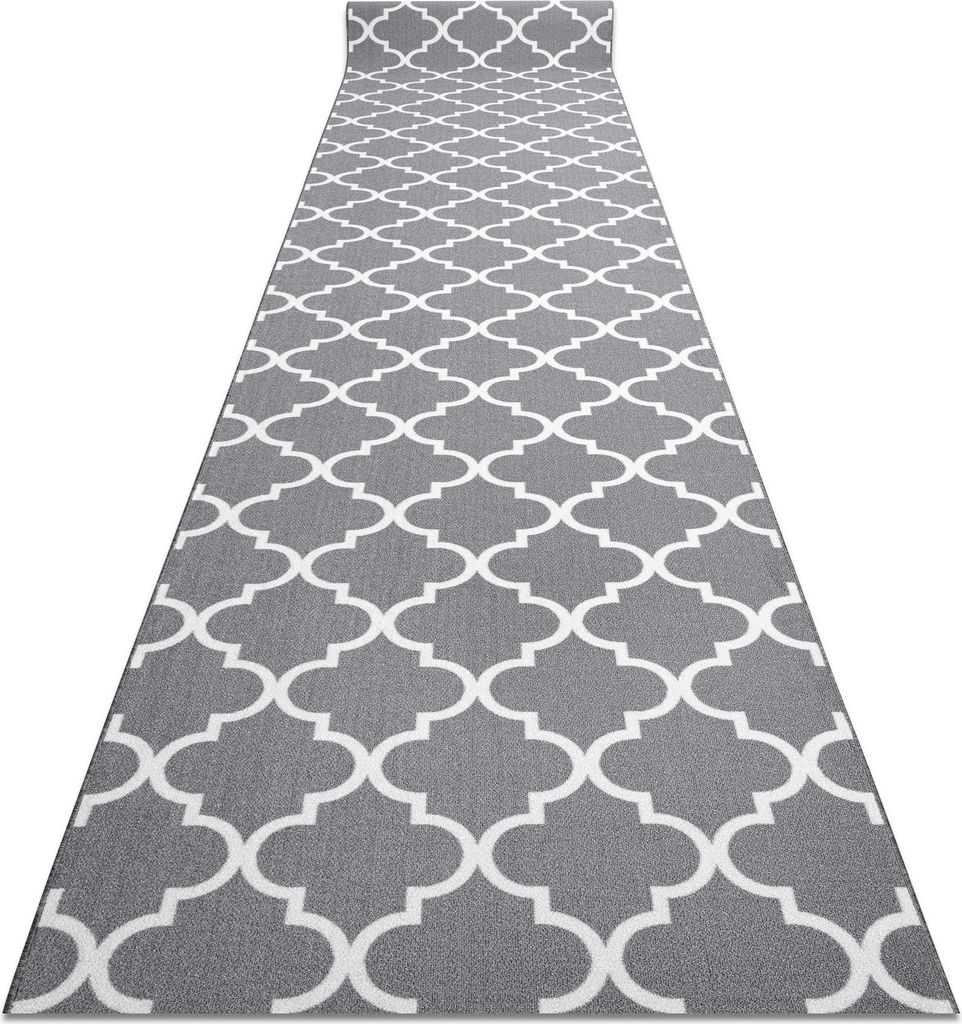 TAPIS DE COULOIR ANTIDÉRAPANT TRÈFLE MAROCAIN 133 cm gris Image du produit 