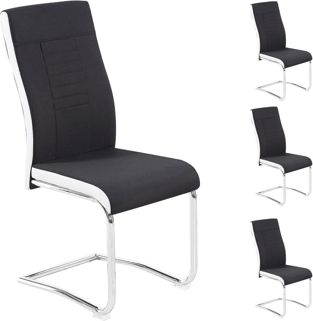 4er Set Esszimmerstuhl ALBA Küchenstuhl Schwingstuhl, Produktbild 1