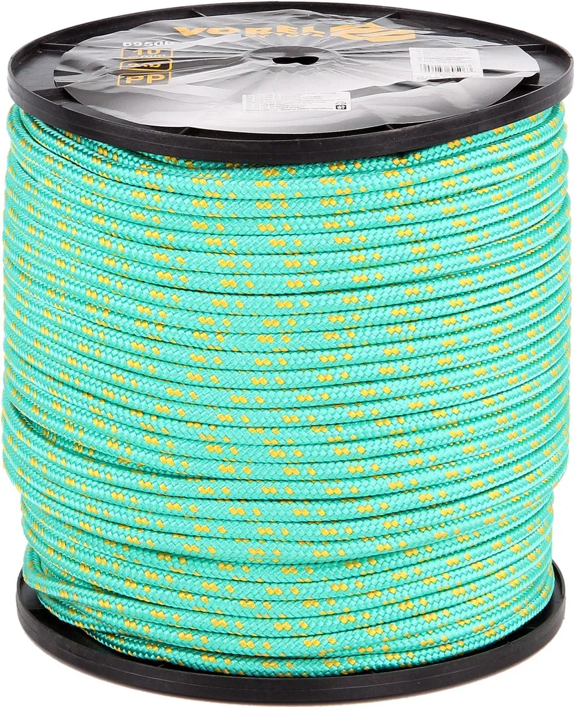 Corde tressée 10 mm pour remorque et bricolage - Bobine 200 m polypropylène