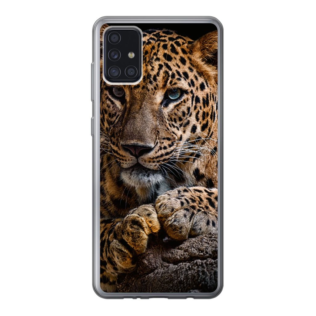 MuchoWow Handyhülle Schutzhülle Hülle für Samsung Galaxy A52 5G Wildtiere - Panther - Porträt - Schwarz - Tiere Silikon Softcase Handy Hüll...