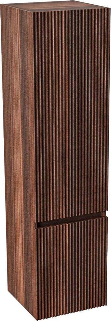 BELVIT TRIONA Säulenschrank 135cm 2 Türen Grifflos Softclose Reversibel Wenge Dunkel