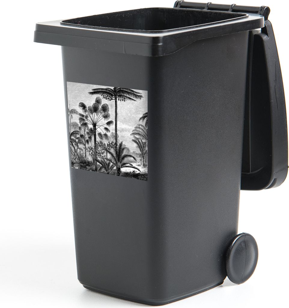 MuchoWow Mülltonnenaufkleber Design - Bäume - Natur - Pflanzen - Botanisch 40x40 cm - Abfall-Aufkleber - Container - für Abfallcontainer