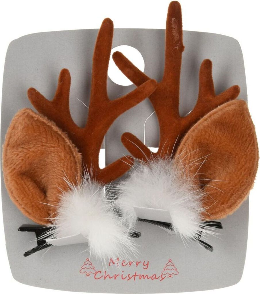 96x BURI Haarspange Rentier Schmuck Nadeln Geweih Elch Reh Horn Weihnachten Kind