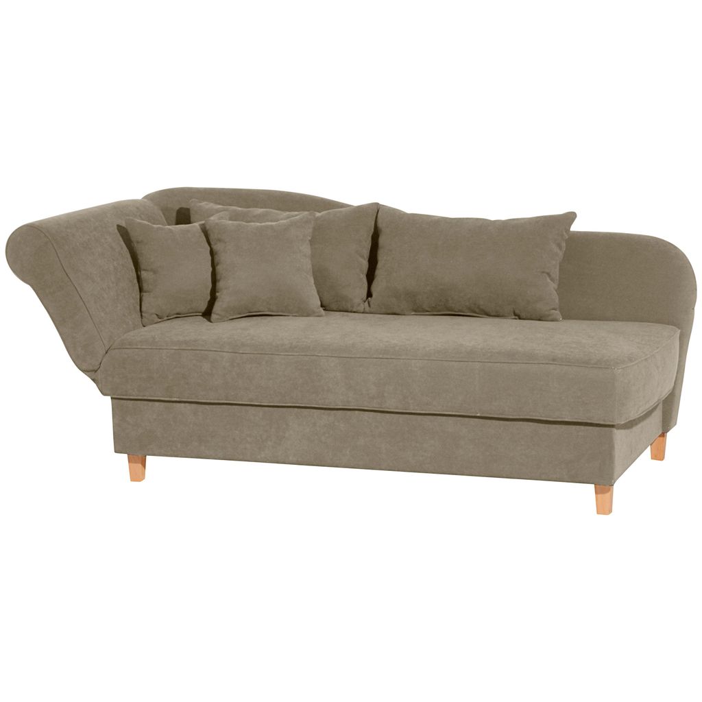Max Winzer Recamiere mit Armteil links klappbar Selma - Velourstoff sahara - Maße: 190 / 210 x 88 x 82 cm