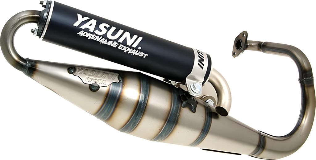 Yasuni Auspuffanlage Scooter Z mit Zulassung, schwarz kompatibel mit Peugeot stehend, Peugeot Speedfight 2 LC AC 1 307 WRC Vivacity SV GEO Elyseo E...