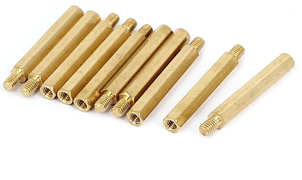 10 Stš¹ck M4x35mm + 6mm Stecker auf Buchse Messing Sechskant Abstandshalter