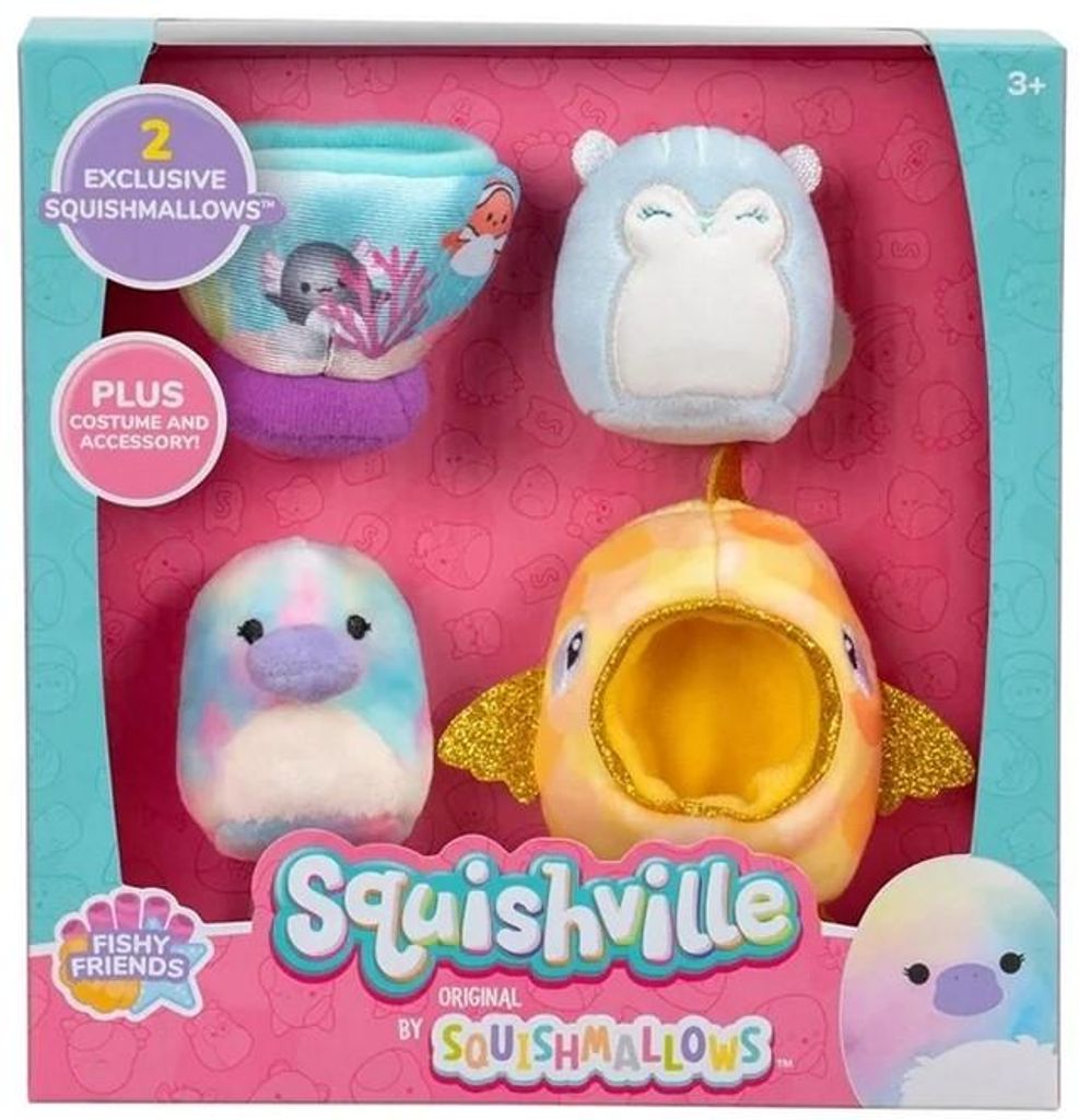 Squishmallows Squishville Plüschtier-Set BRINDALL und SCHIFRA