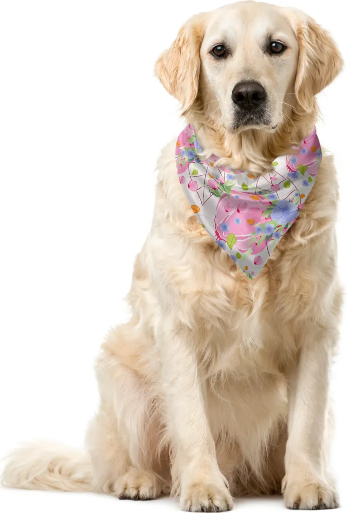 Bandana Cane ABAKUHAUS Motivo Floreale Primavera 40x40 - Accessori Cani