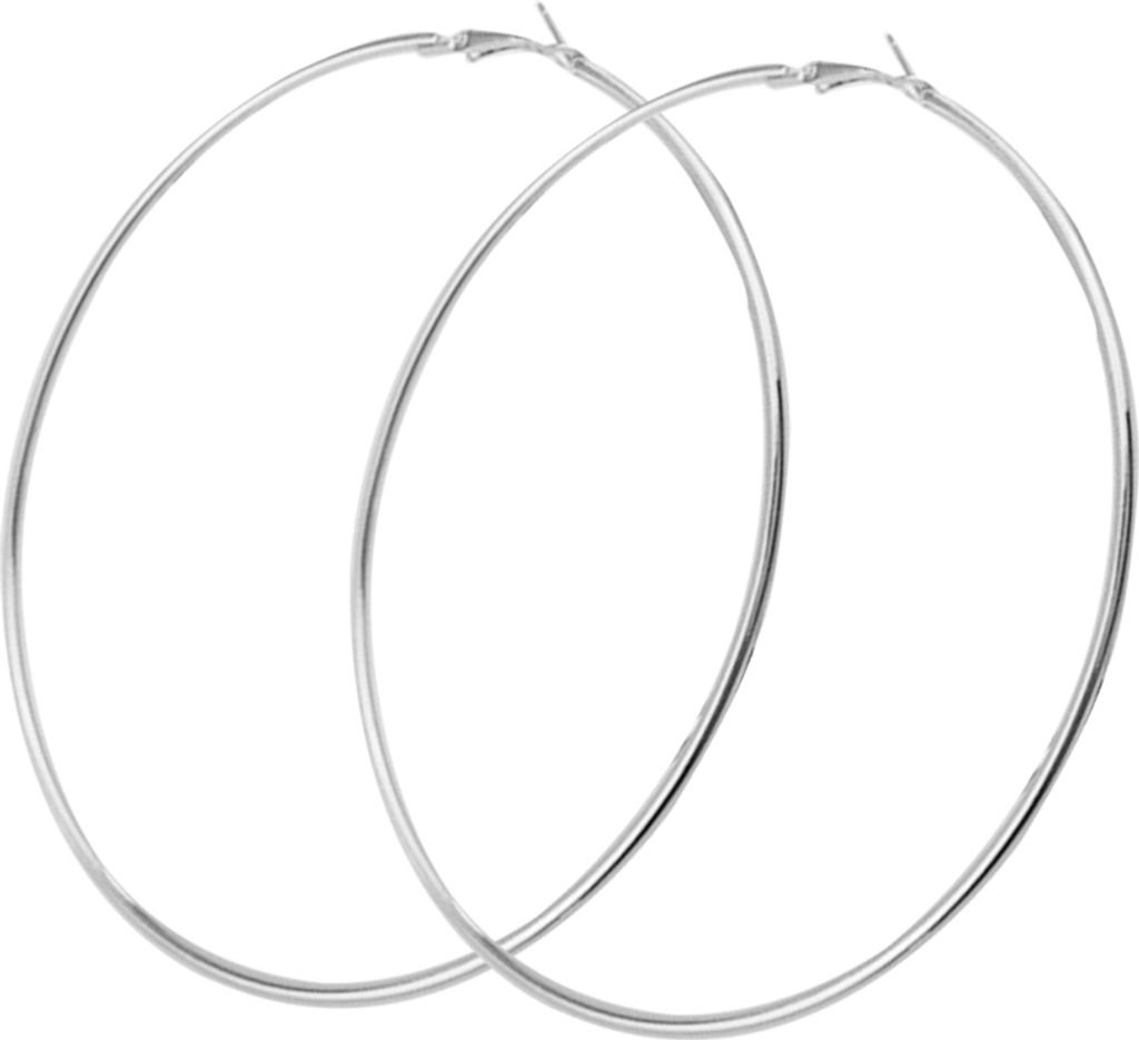Mode Frauen Big Circle Charm Statement Creolen Abend Party Schmuck-Silber,6cm