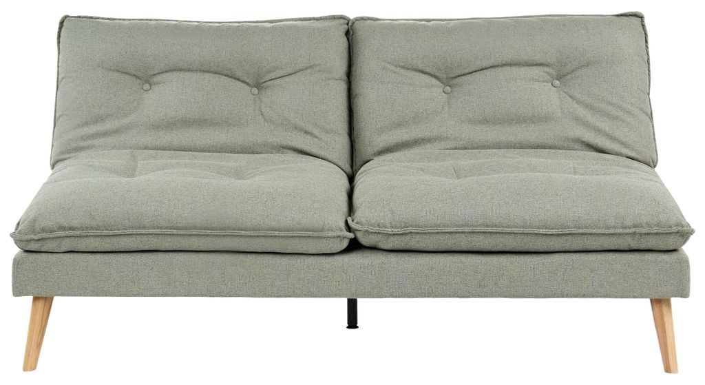 BELIANI 3-Sitzer Sofa Grün Stoff Gepolstert mit Schlaffunktion Knopfheftung Verstellbare Rückenlehne ohne Armlehnen Modernes Design Schlafsofa