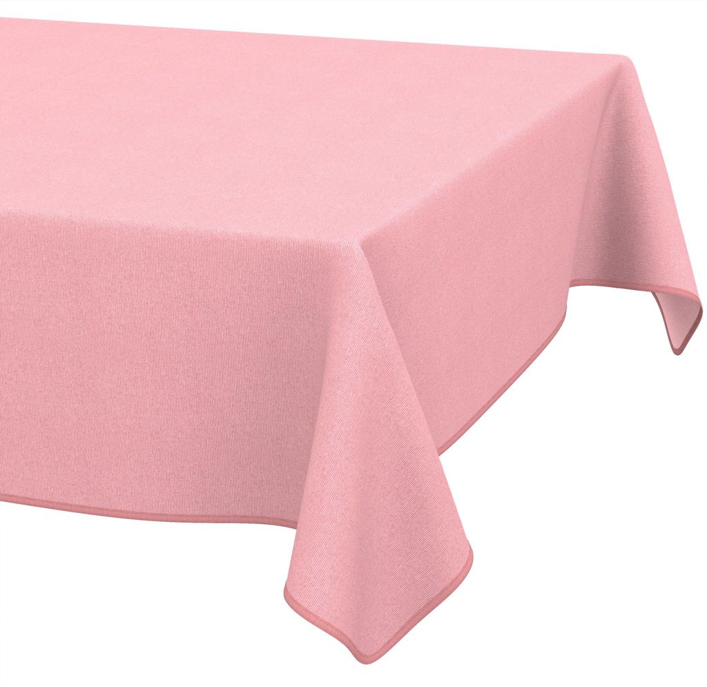 Tischdecke 140x240cm Rechteckig Altrosa DanceDirty abwaschbar Leinenoptik wetterfest Falschuni Modern mit Saumkante