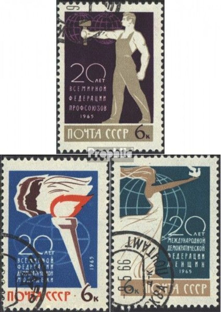 Briefmarken Sowjetunion 1965 Mi 3111-3113 (kompl.Ausg.) postfrisch Internationale Organisationen