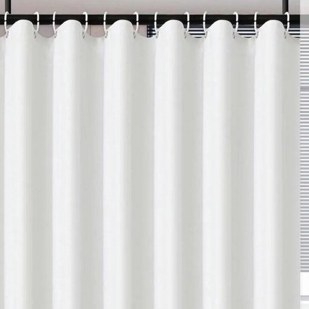 Rideau de douche pour petite salle de bain blanc et lavable 120x200 cm
