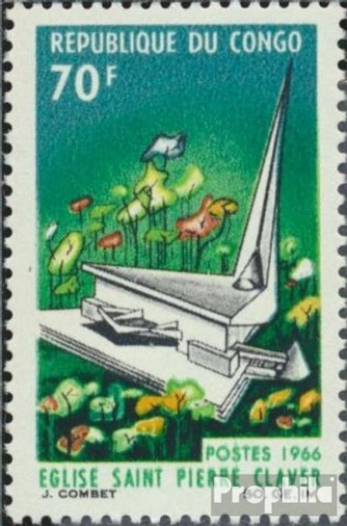 Briefmarken Kongo (Brazzaville) 1966 Mi 94 (kompl.Ausg.) postfrisch Kirche St. Petrus Claver