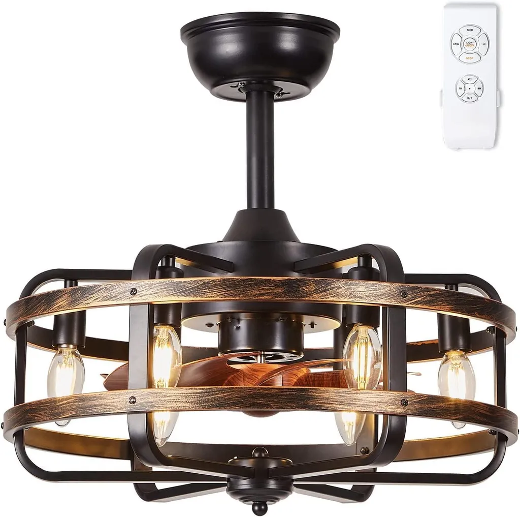 Ventilateur de Plafond Silencieux à 3 Vitesses et Éclairage 6 x E14