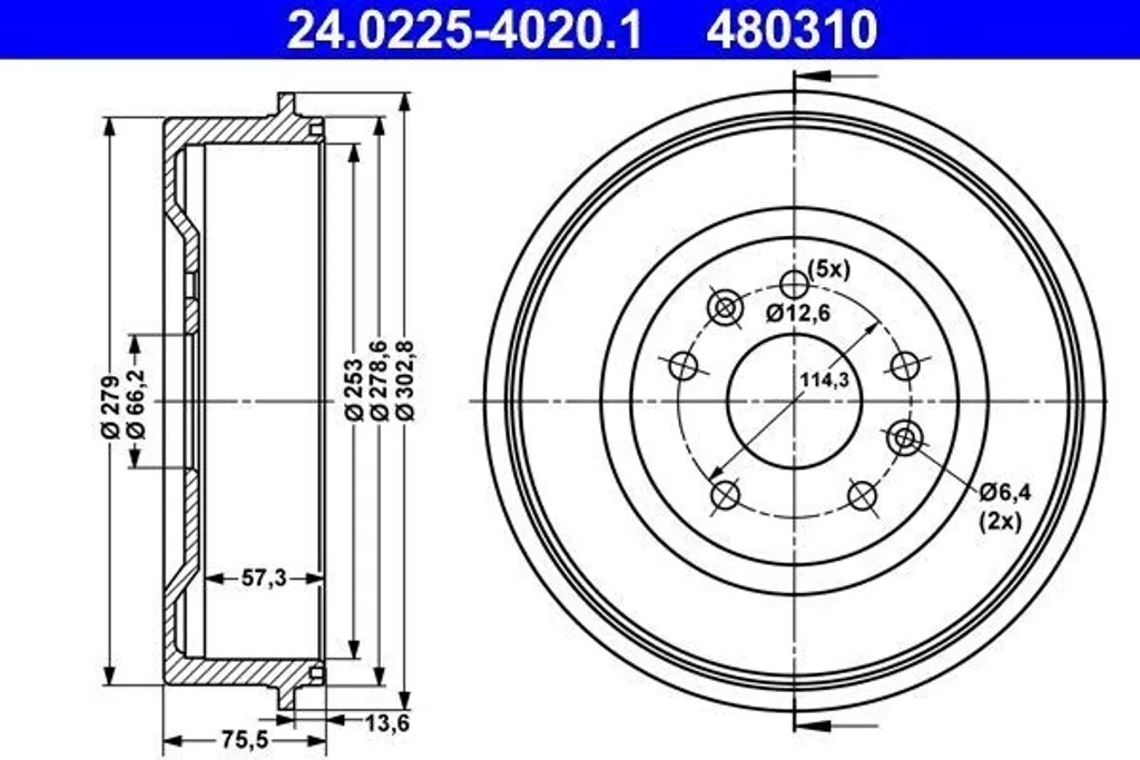 Supprimez les vibrations au freinage : Tambour ATE SDC000010 Freelander L314