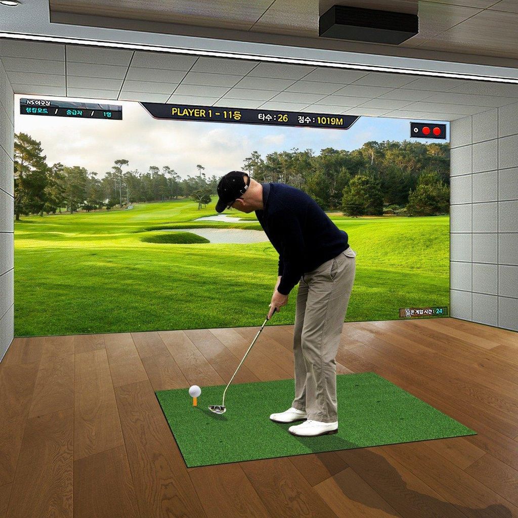 3-in-1-Abschlagmatte für Golf mit Kunstrasen 2 Golf-Tees 2 Ausrichtungsstäben & 6 vorgebohrten Abschlaglöchern 152 x 92 cm 27 mm