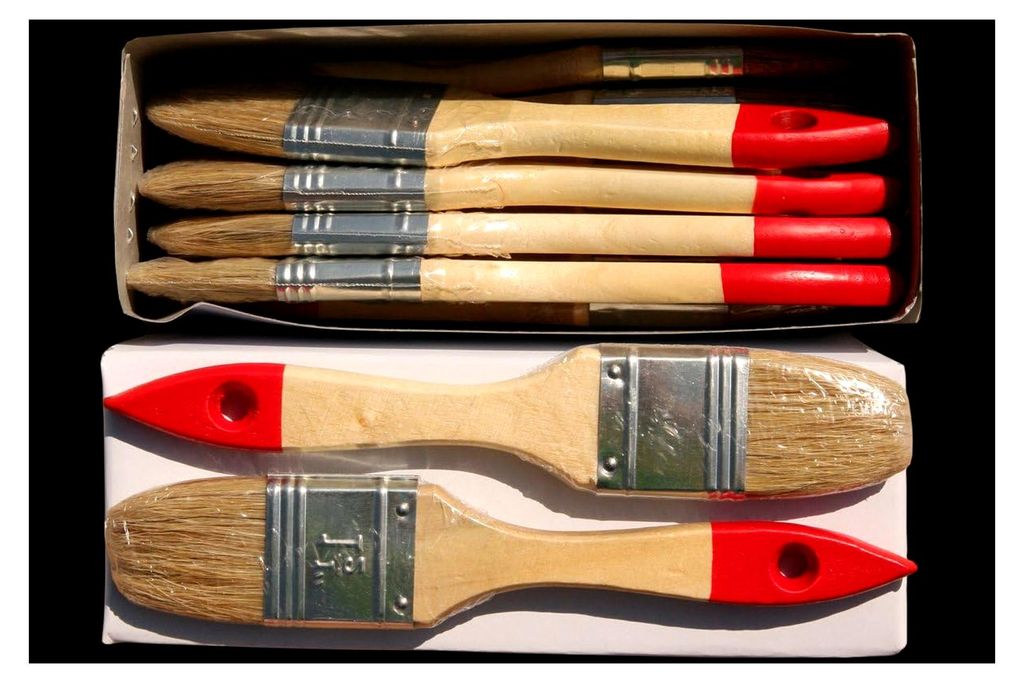 96 x Standard Flachpinsel 35 mm mit Chinaborsten