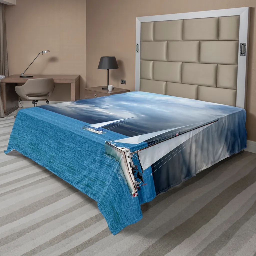 Lenzuolo ABAKUHAUS Barca a Vela 266x260 cm | Biancheria Letto Nautica