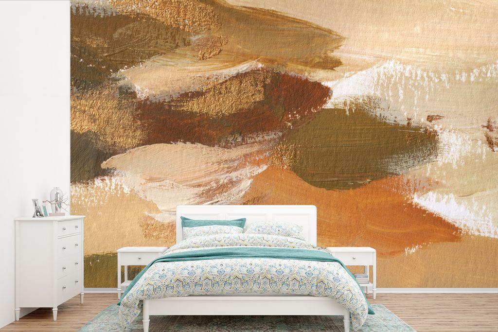 MuchoWow Fototapete für Wohnzimmer oder Schlafzimmer Wandtapete Vinyl Motivtapete Farbe - Herbst - Abstrakt - 600x400 cm - Vinyltapeten