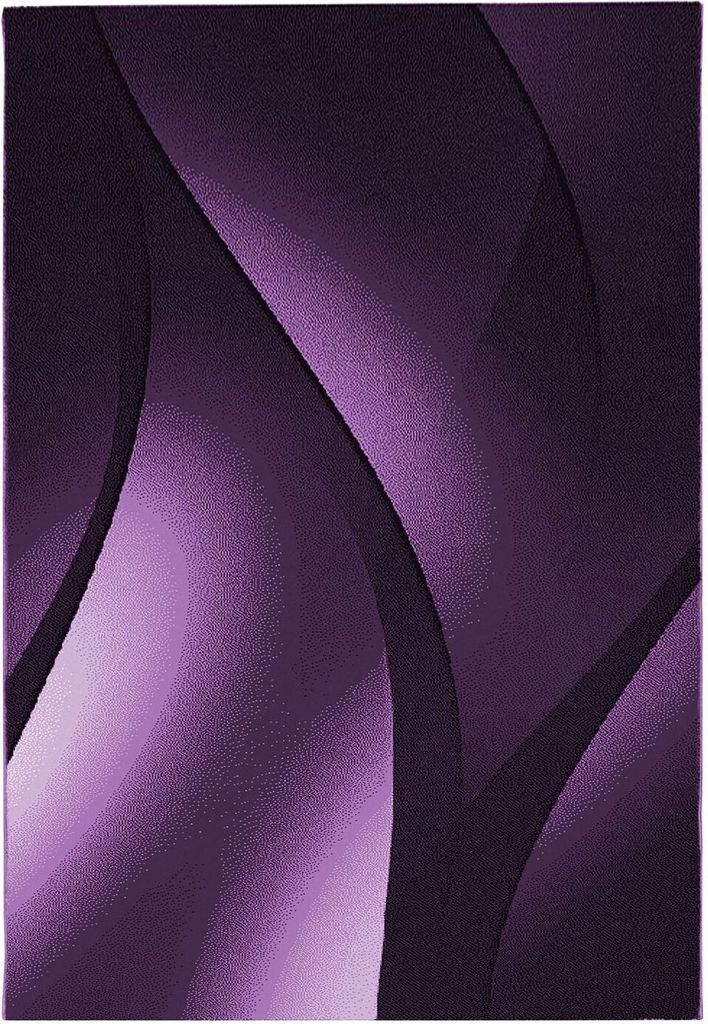 Kurzflor Teppich Pago Läufer, Farbe: Lila, Größe:80x150 cm