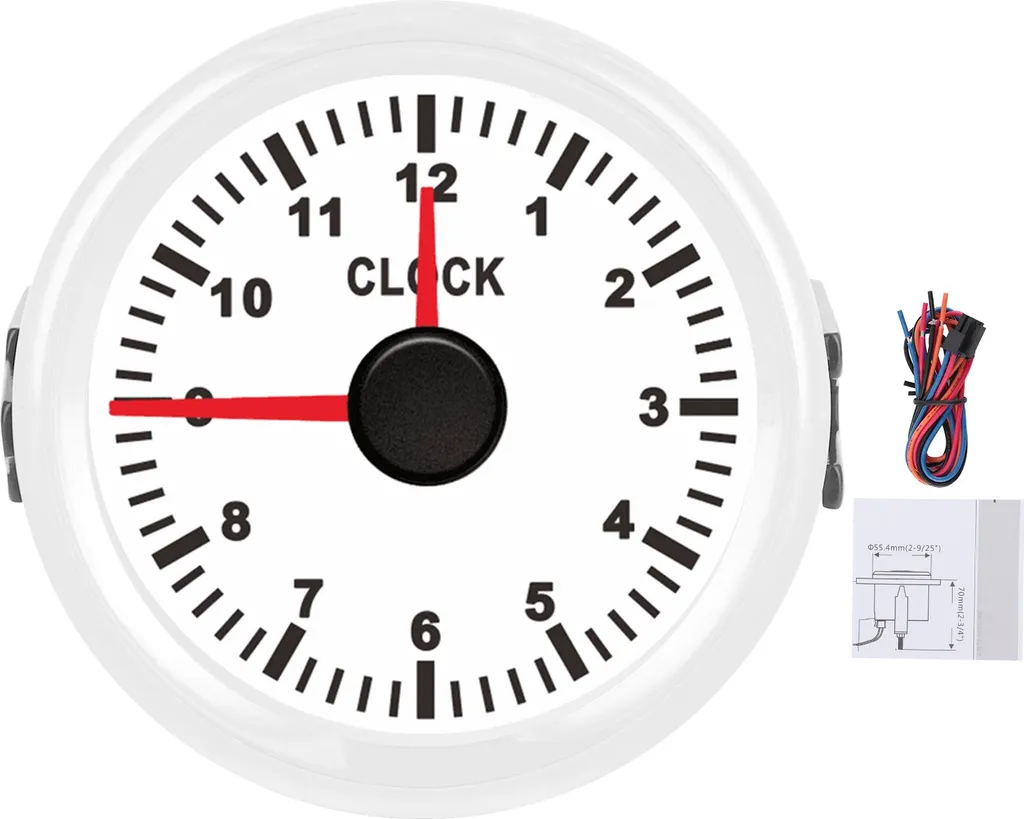 Instrument de temps lisible la nuit pour console de bateau 12V/24V